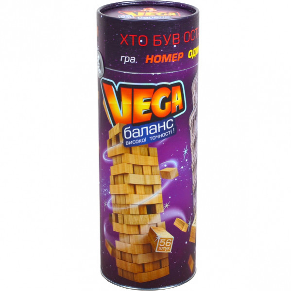 Гра настільна «Пізанська Вежа» розвиваюча з 56 брусочків, у тубусі 11х31 см, ТМ Данко Тойс