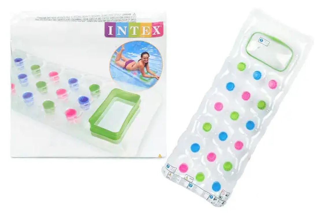 Матрац «Стакан» 188х71 см вініловий з ремкомплектом, в асортименті, ТМ Іntex