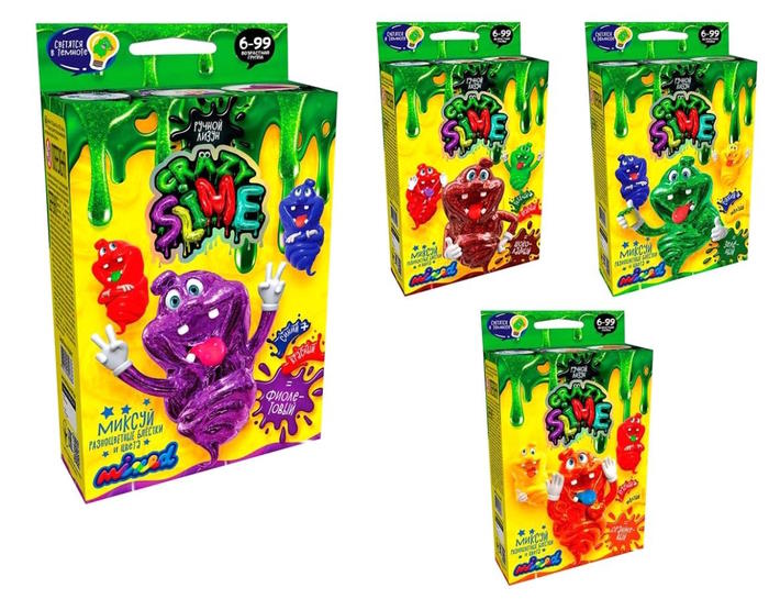 Слайм «Crazy Slime» міні, в асортименті, у коробці 15х9х5 см, ТМ Данко Тойс