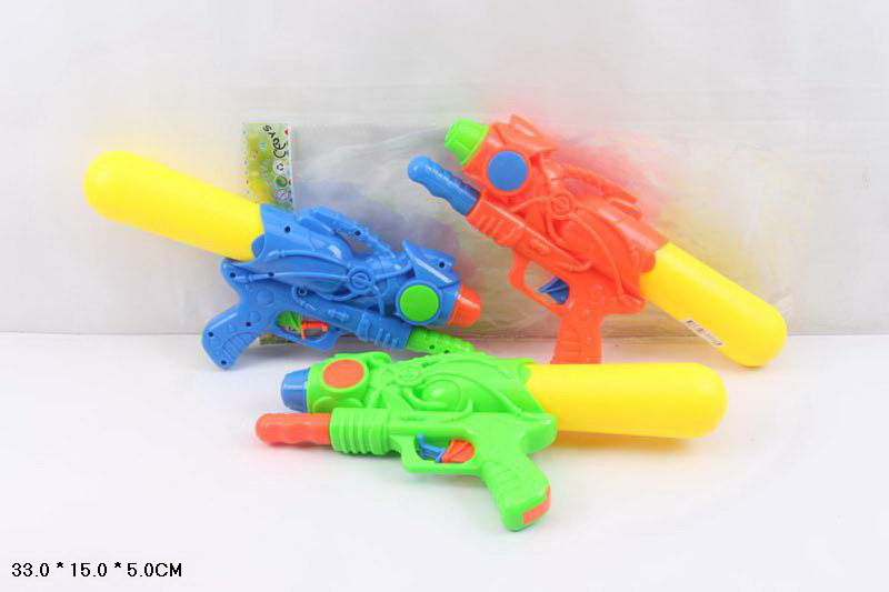 Водний пістолет з насосом 33 см, в асортименті, у пакеті