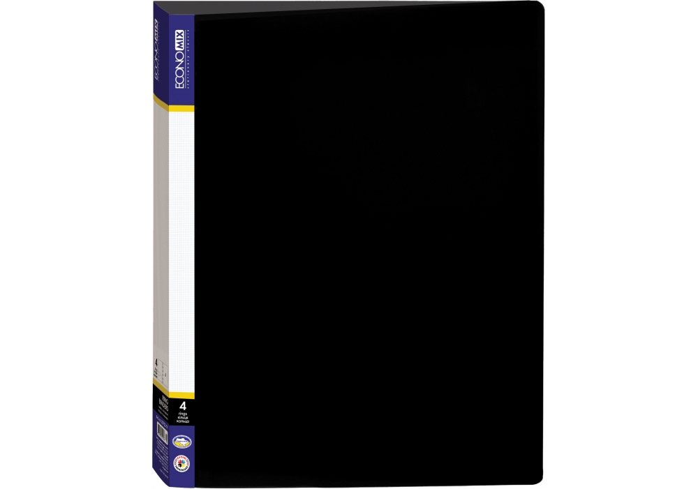 Папка пластикова А4 на 4 кільця чорна, ТМ Economix