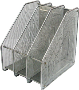 Лоток вертикальний металевий на 3 відділення срібний 29х31,5х24 см, ТМ Leader