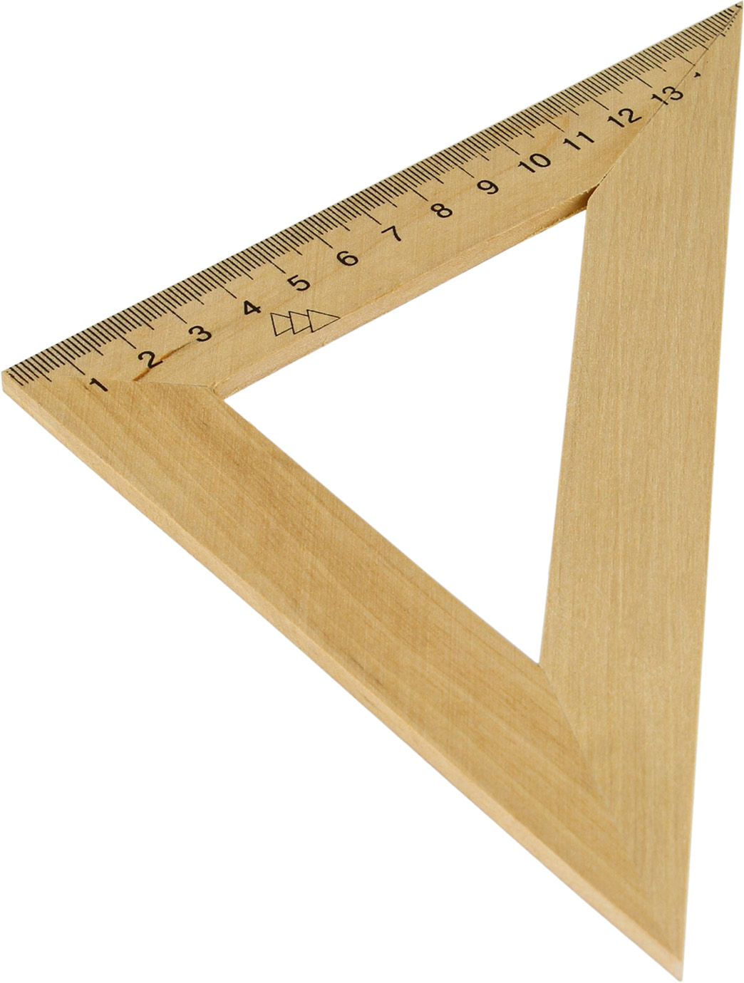 Трикутник дерев'яний 16 см, 45°х45°