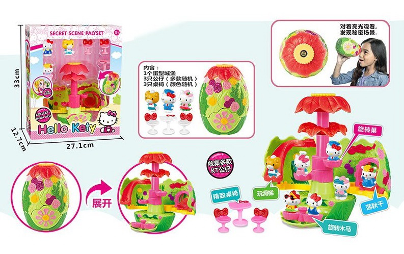 Будиночок-яйце «Hello Kety» калейдоскоп, 3 фігурки, аксесуари, у коробці 27х12,7х33 см