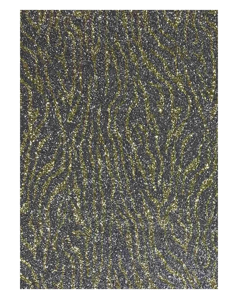 Фоаміран з глітером золото з сірим принт тигровий 2 мм, 10 арк, 20 х 30 см, eva, opp, Флексика