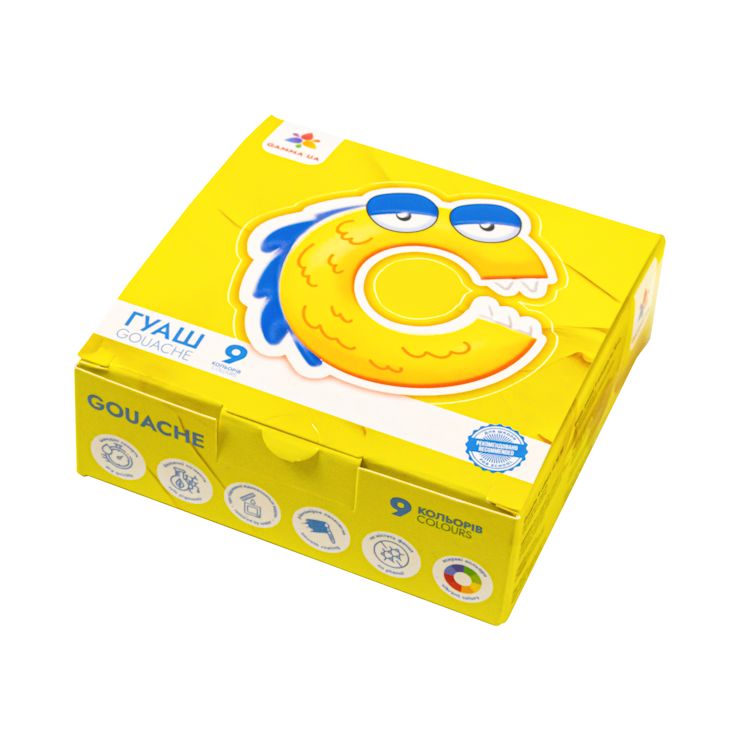 Фарби гуашеві «Малята» на 9 кольорів по 10 мл, Гамма-Н