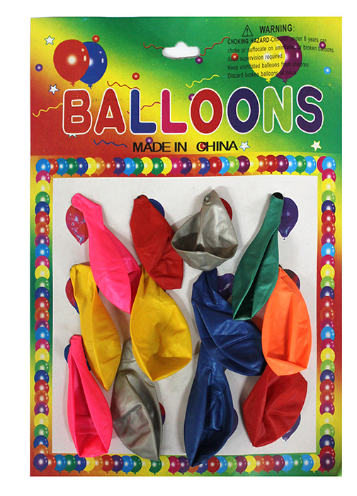 Кульки повітряні 25 см, різнокольорові, перламутрові, в асортименті, 12 шт. в упаковці