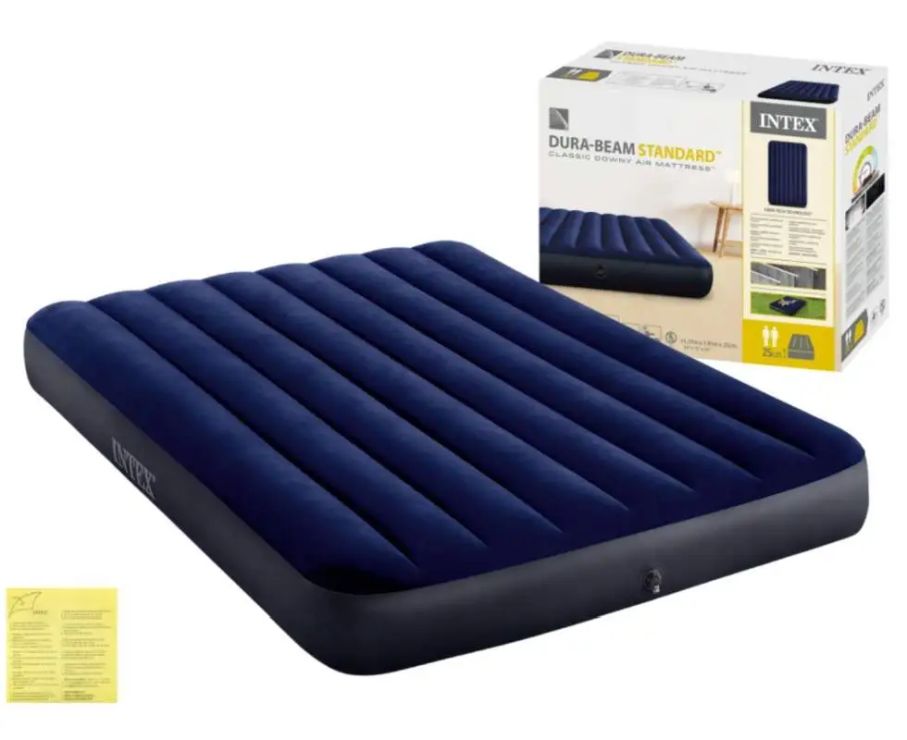 Матрац надувний 152х203х25 см з максимальним навантаженням до 210 см синій, у коробці, ТМ Intex