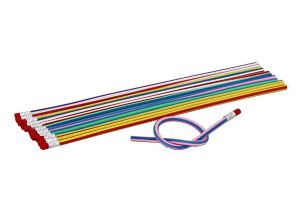 Олівець графітний, з гумкою, пластиковий, гнучкий, 30 см