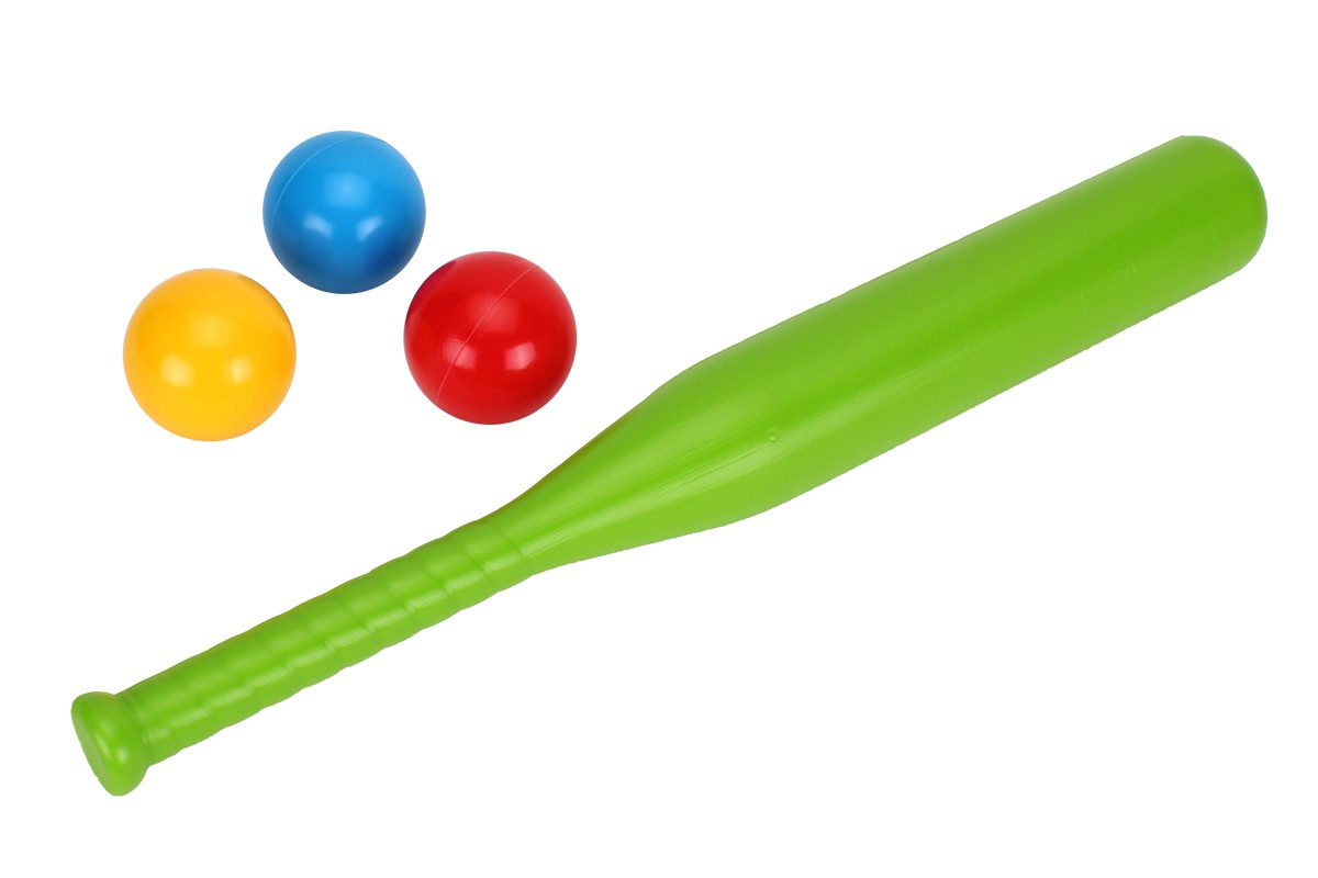 Набір для гри в бейсбол: битка 50 см та 3 кульки, в асортименті, у сітці 50х6х12 см, ТМ Технок