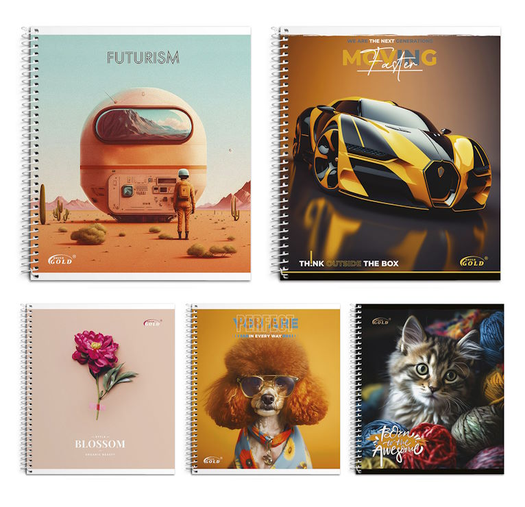 Блокнот «Мікс №2» А5 на 96 аркушів у клітинку на спіралі збоку, №1582, ТМ Brisk