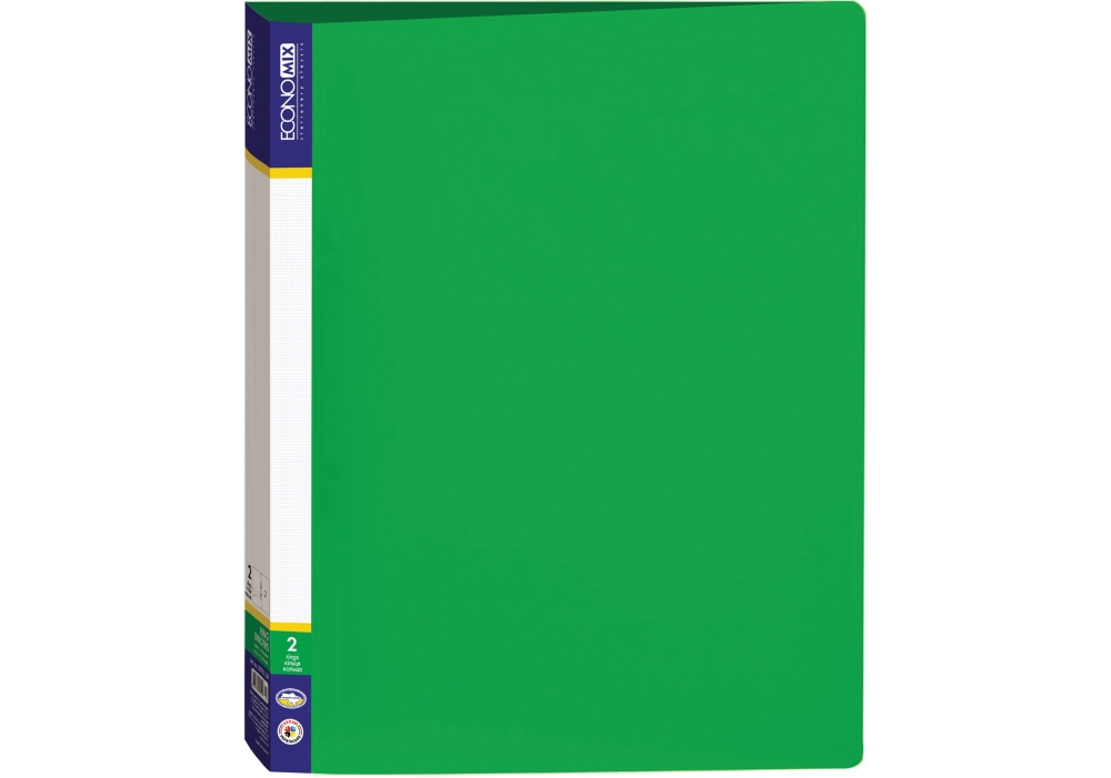 Папка пластикова А4 на 2 кільця зелена, ТМ Economix