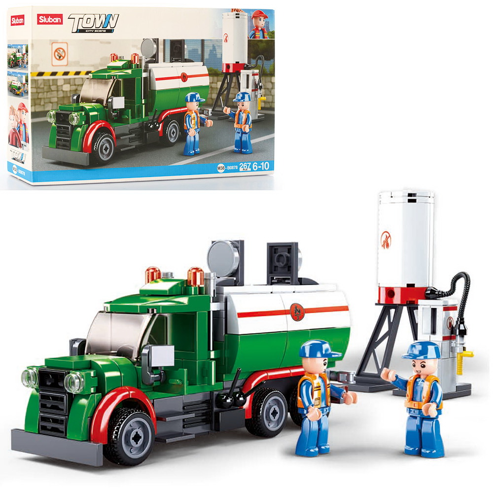 Конструктор «Бензовоз» на 267 деталей з фігурками, у коробці 38х24х6,5 см, SLUBAN