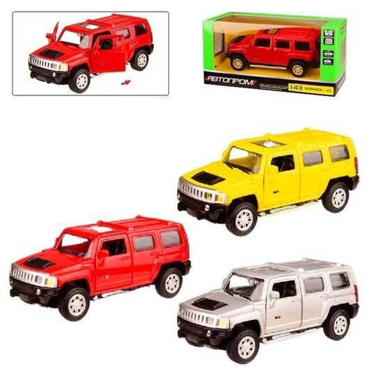 Машина «Hummer» 1:43 металева інерційна, двері відкрив., в асортименті, у коробці 14,5х6,5х7 см