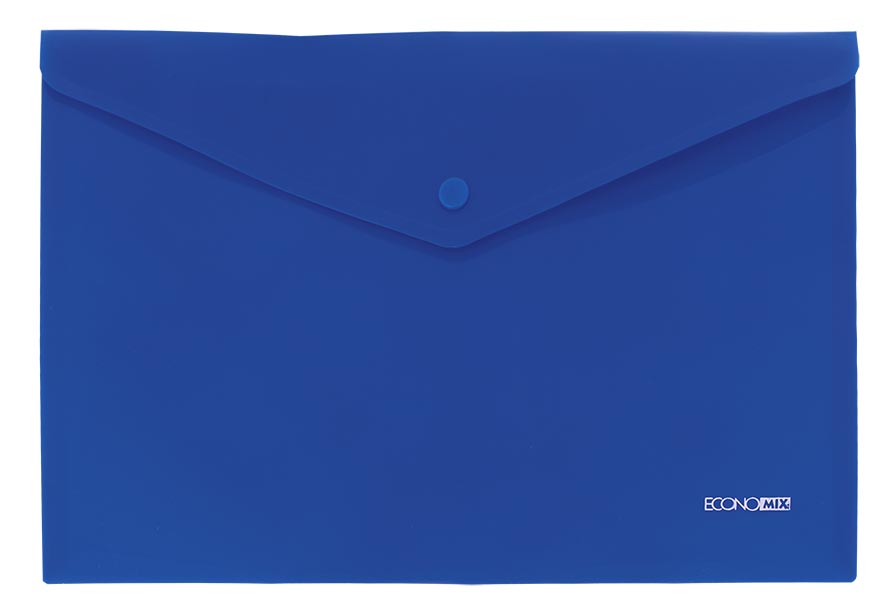 Папка-конверт на кнопці А4 180 мкм непрозора, синя, ТМ Economix