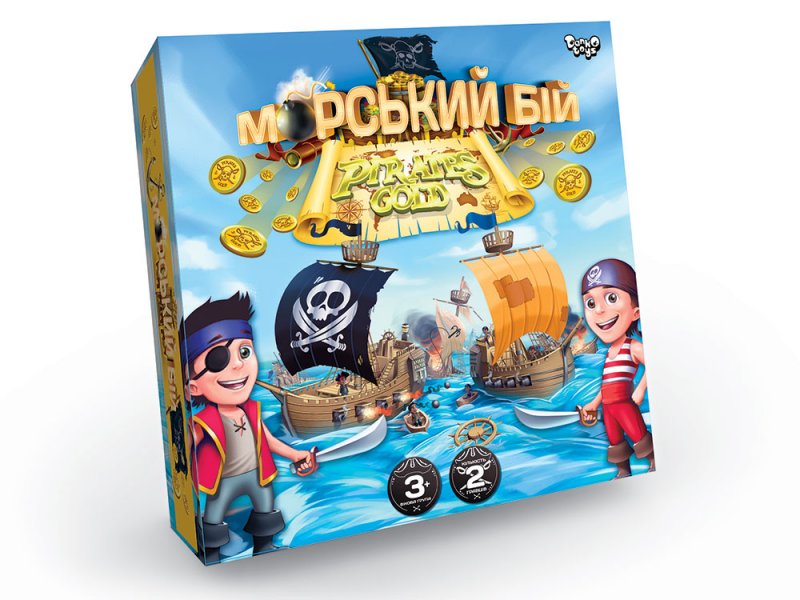 Гра настільна «Морський бій. Pirates Gold» розважальна, у коробці 25х25х4 см, ТМ Данко Тойс