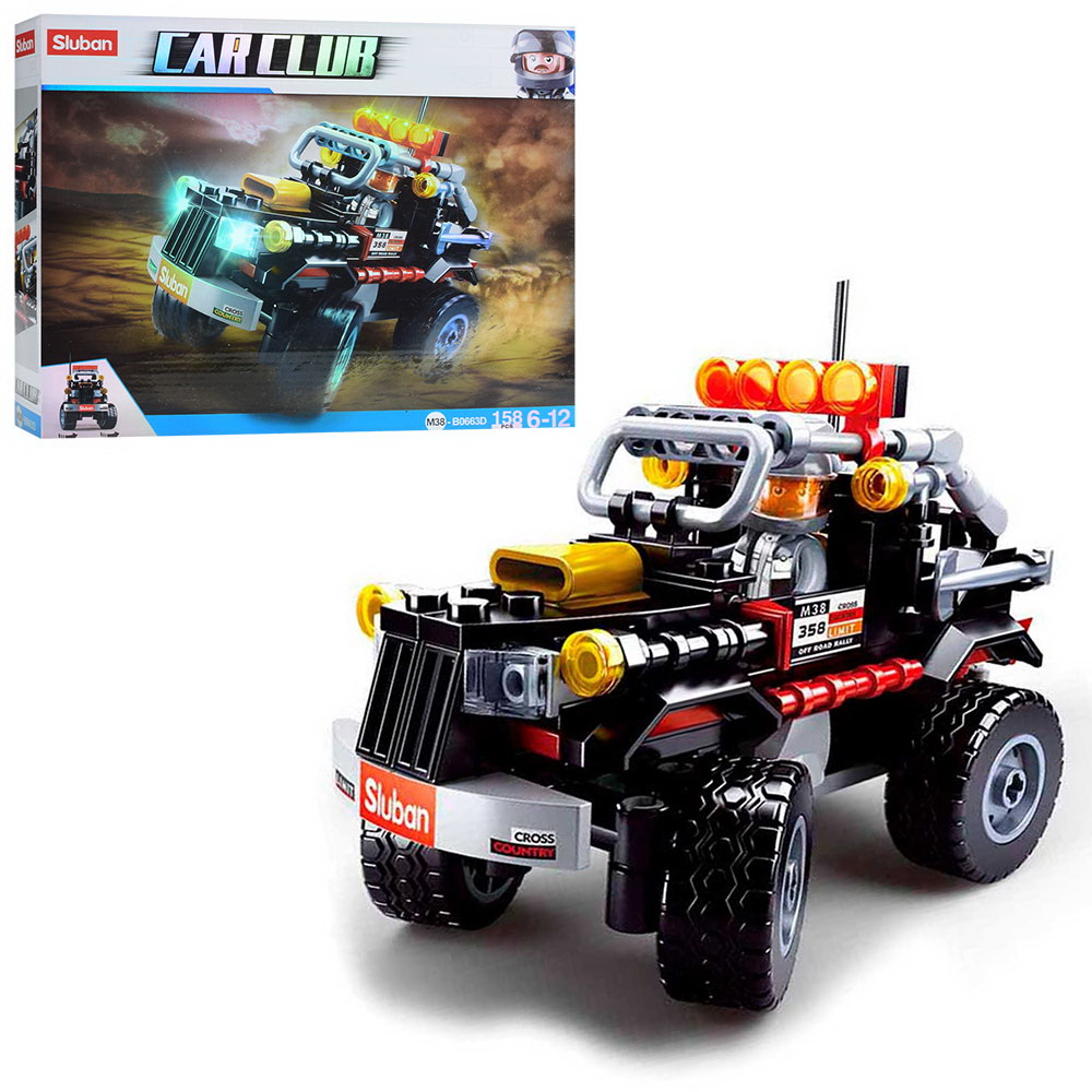 Конструктор «Джип» на 158 деталей та фігуркою, у коробці 23,5х19х4,5 см, SLUBAN