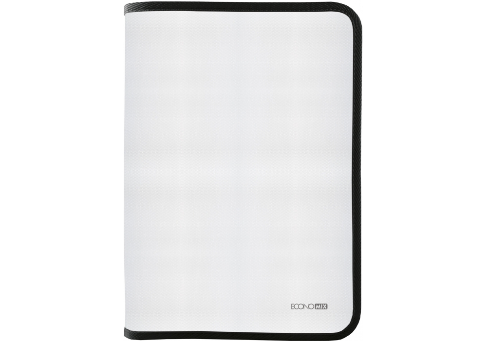 Папка-пенал на блискавці А4 прозора з фактурою «тканина», чорна, ТМ Economix