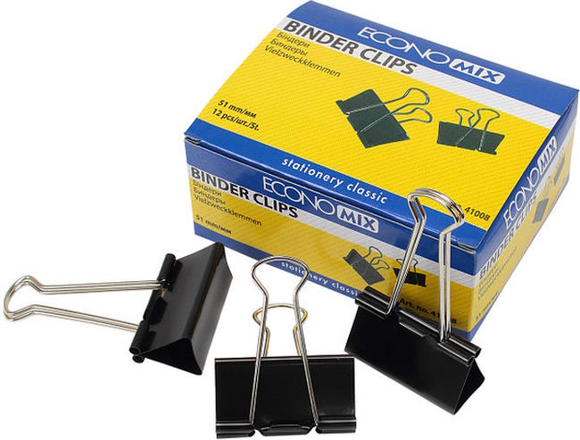 Біндери для паперу 51 мм, 12 шт в упаковці, ТМ Economix