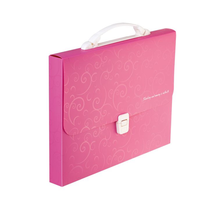 Портфель «BAROCCO» пластиковий A4 рожевий, TM Buromax