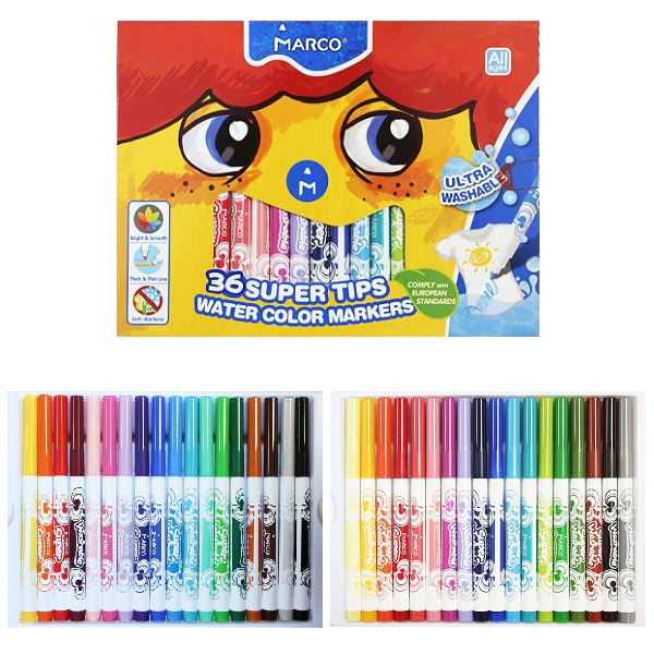 Фломастери «Super Washable. Jumbo» на 36 кольорів, ТМ Marco