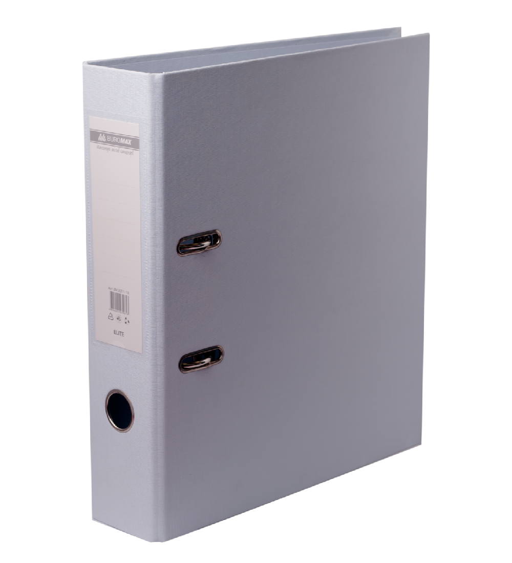 Папка-реєстратор «ELITE» А4 двостороння збірна 70 мм PP біла, ТМ Buromax