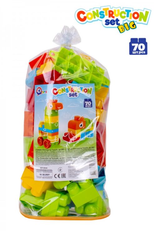 Конструктор на 70 деталей, у пакеті 40х22х16 см, ТМ Технок