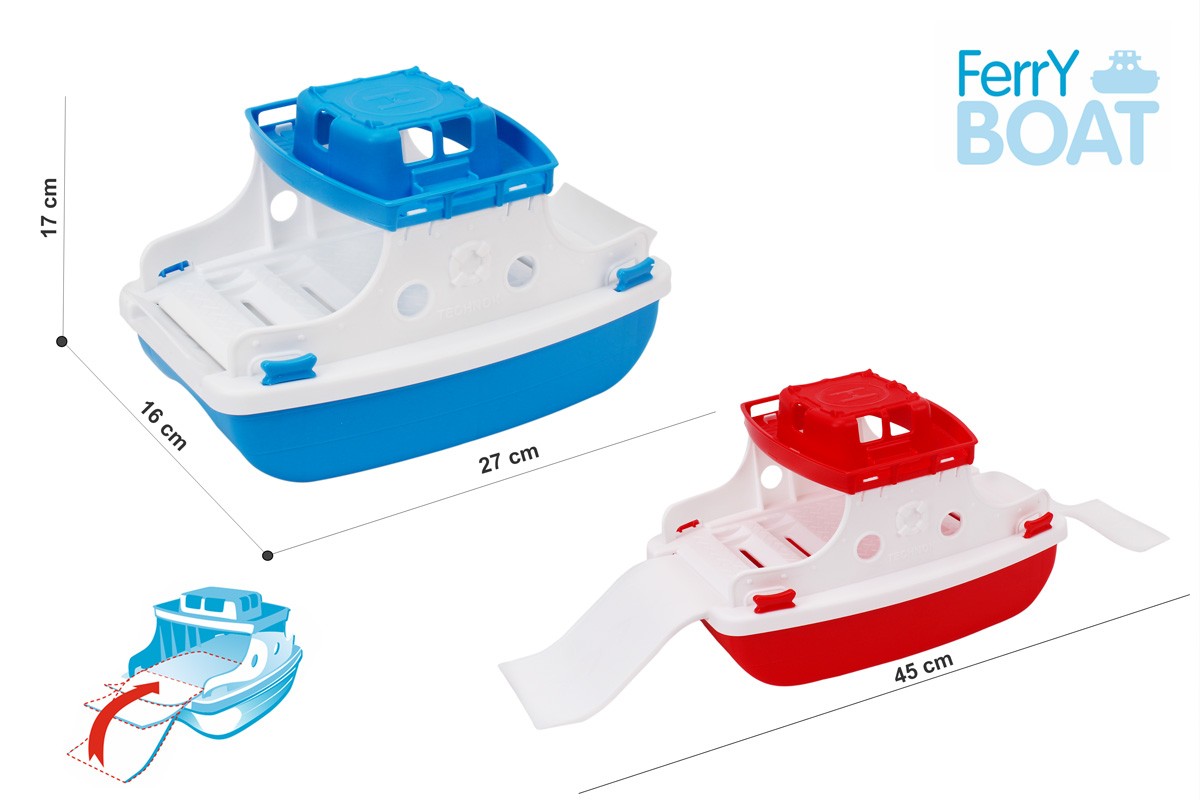Кораблик «Паром», в асортименті, у сітці 37х17х16 см, ТМ Технок