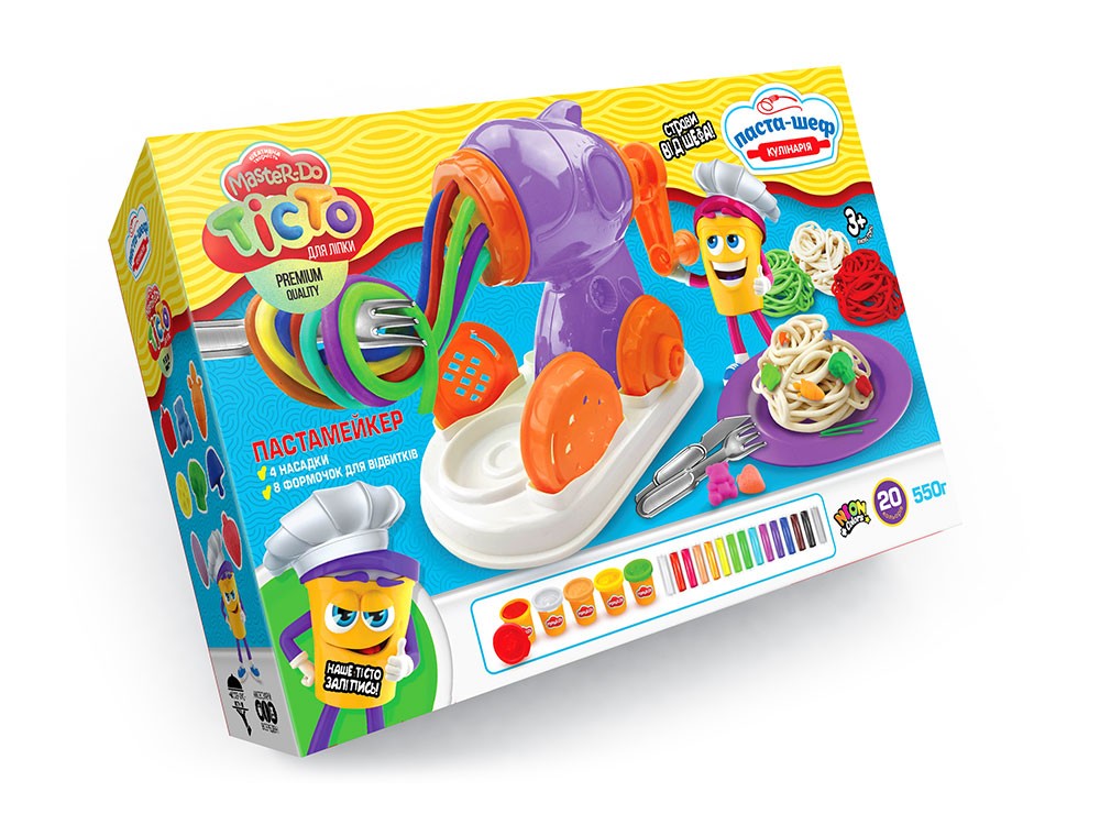 Набір тіста для ліплення Master Do «Паста-шеф» з 15 брикетів та 5 баночок, у коробці 34,5х8,5х22,5 см, ТМ Данко Тойс