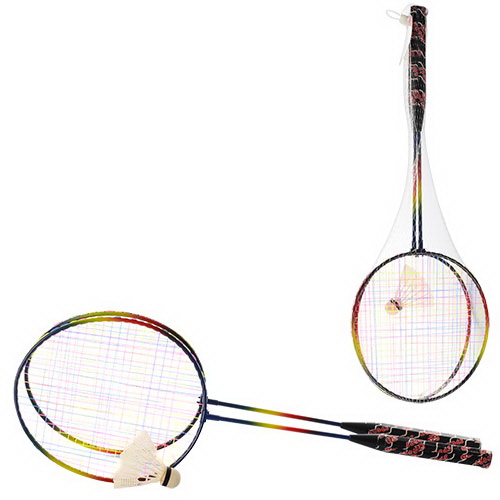 Набір для бадмінтону: 2 залізні ракетки по 61,5 см та волан, в асортименті, у сітці 61,5х21,5х4,5 см