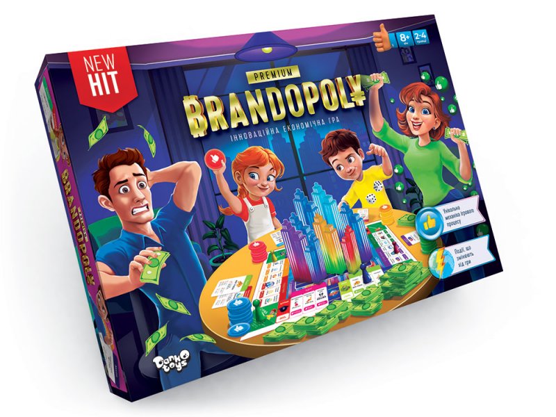 Гра настільна «Брендополия Premium» розважальна, у коробці 39х29х5 см, ТМ Данко Тойс