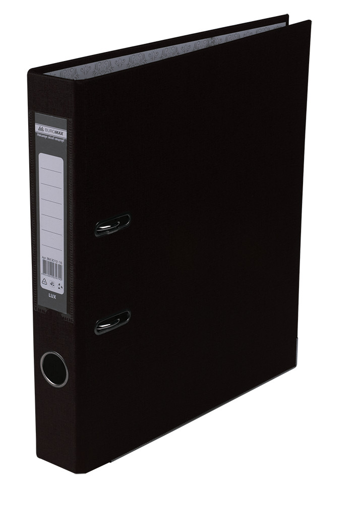 Папка-реєстратор «LUX» одностороння збірна 50 мм, PP, чорна, JOBMAX