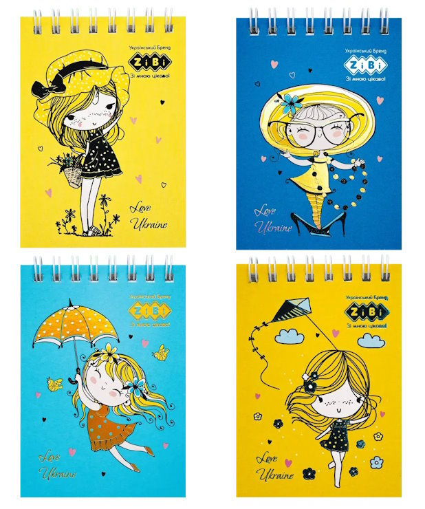 Блокнот «Patriot Love Ukraine» А7 на 40 аркушів у клітинку на спіралі зверху з картонною обкладинкою, KIDS Line