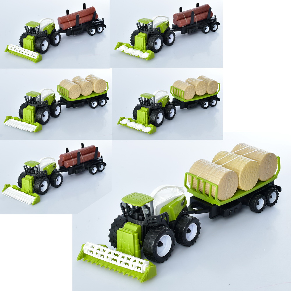 Комбайн з причепом 32 см інерційний, в асортименті, у пакеті 32х8х10 см